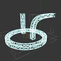 Garden Landscape Featuring Circular Wireframe Sculpture And Decorative Framework