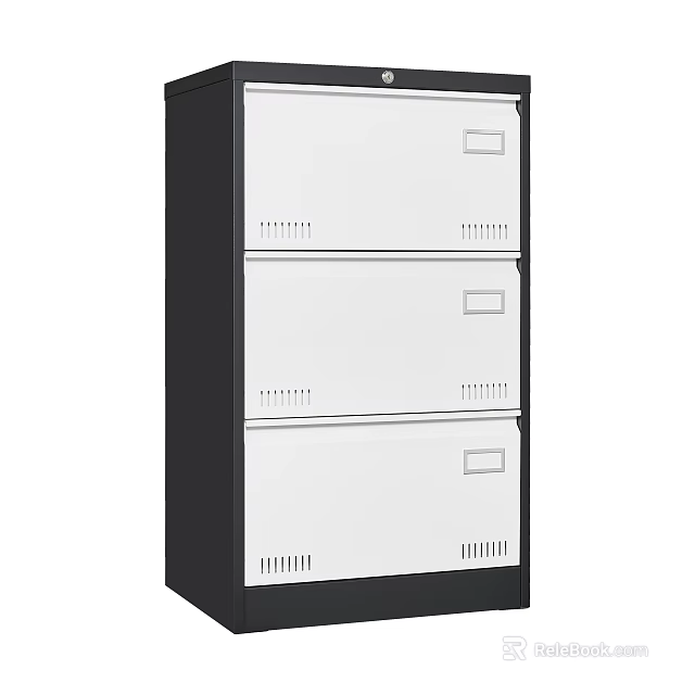 Modern Chest Of Drawers With Three Drawers And Sleek Black White Design For Home Storage 3d model 