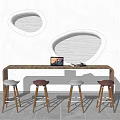 Modern Bar Chair Combination Bar Stool 3d model