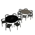 Modern Round Table and Chair Set with Smooth Top and Comfortable Seats