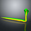Green and Yellow Snake 3D Model on Dark Background with Reflection 3d model
