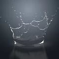 Dynamic Water Fountain With Splashing Water Droplets And Crown Like Shape
