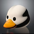 Cute White Duck Plush Toy With Round Head Orange Beak And Black Eyes