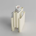 Modern White File Organizer With Magazines And Books For Office Storage