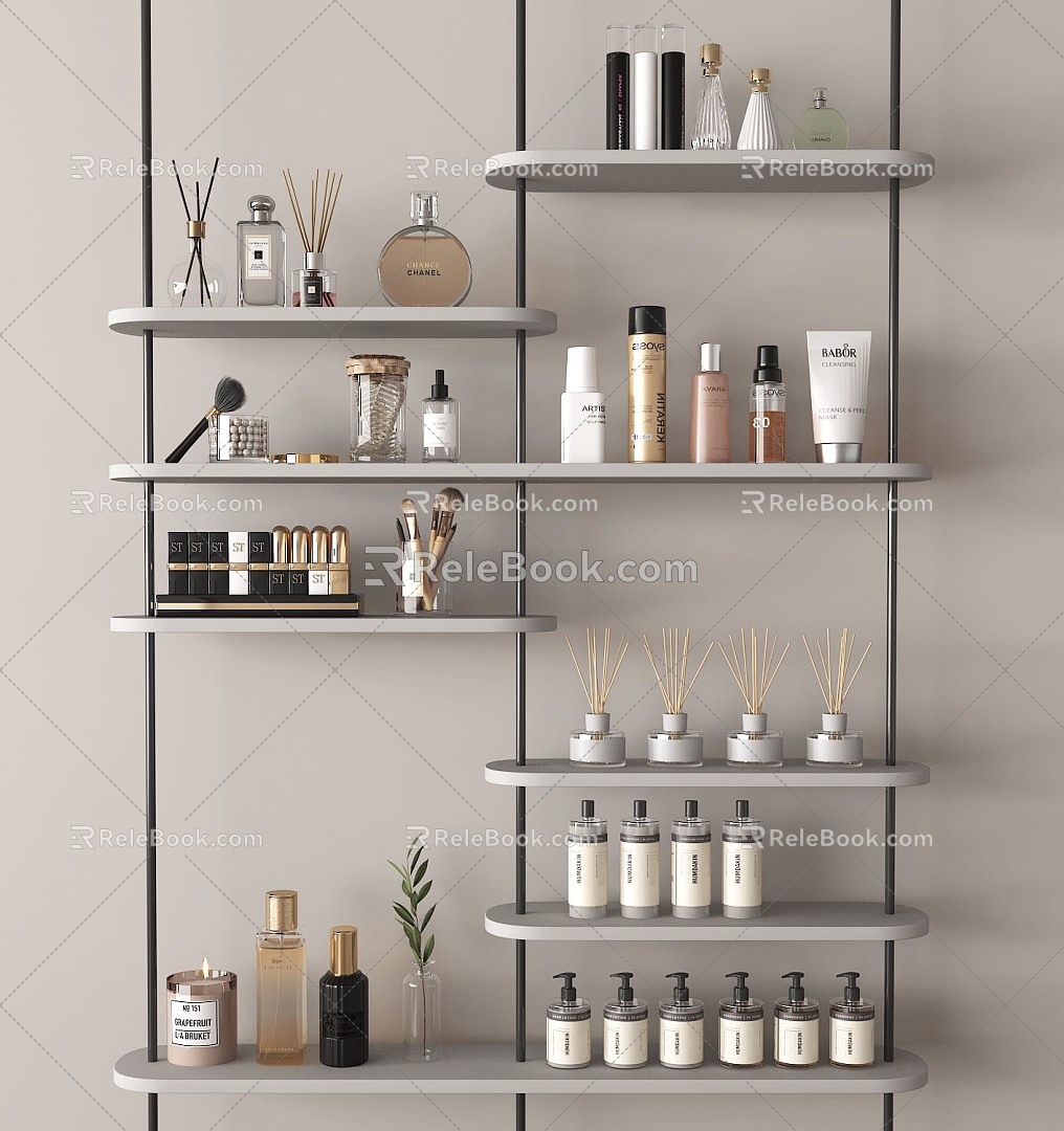 Cosmetics, skin care products, toiletries, beauty accessories 3d model