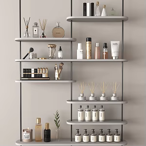 Cosmetics, skin care products, toiletries, beauty accessories 3d model