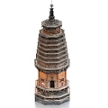 Ancient Pagoda Architecture Showcasing Multi Tiered Structure With Overhanging Eaves And Ornate Finial