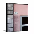 Building Exterior With Pink And Gray Walls House Number 14/6 And Window
