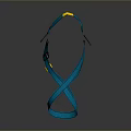 Practical Blue Safety Harness With Yellow Accents Adjustable Straps And Buckles