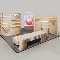 Modern Diamond Shaped Display Shelves With Pink Decor And Beige Green Accents