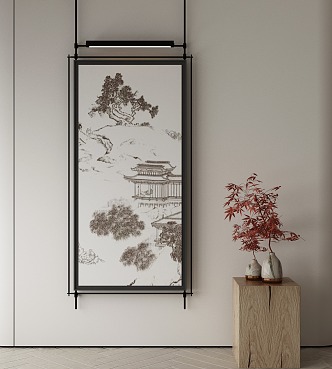 New Chinese Landscape Painting Decorative Painting 3d model