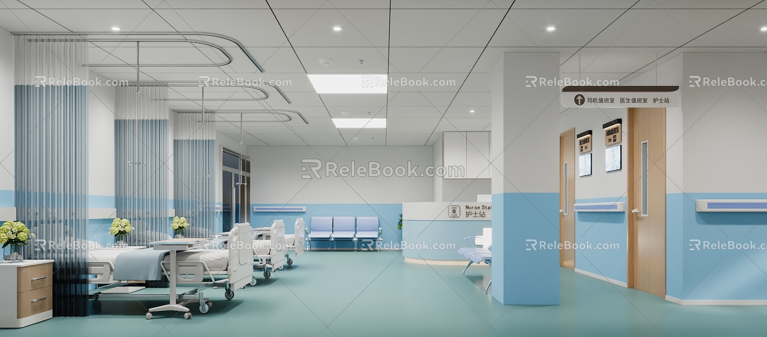 Modern Hospital Hospital Emergency 3d model