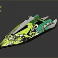 Colorful Stylish Yacht With Graphic Patterns