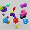 Medical Devices Featuring Colorful Virus and Bacteria Models for Research Education