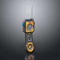 Tactical Mobile Weapon With Black Body Yellow Wheels And Antenna Design