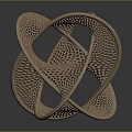 Modern Decorative Metal Equipment With Intertwined Rings And Perforated Mesh Design
