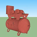 Red Industrial Air Compressor With Motor Tank And Stable Stand For Hardware Tools