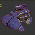 Futuristic Blue Mechanical Weapon With Cannon Barrel Armor Plates And Glowing Accents