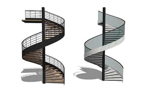 modern spiral staircase 3d model