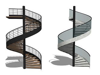 modern spiral staircase 3d model