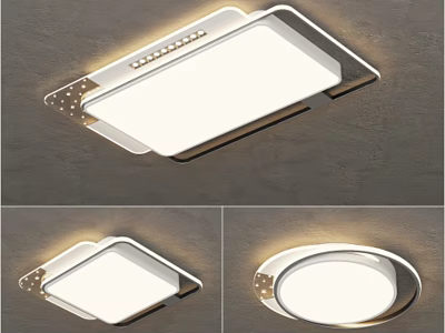 Modern Ceiling Lights With Sleek Design Rectangular And Round Shapes For Living Room Bedroom 3d model