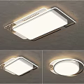 Modern Ceiling Lights With Sleek Design Rectangular And Round Shapes For Living Room Bedroom 3d model