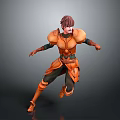 Game Movie Character Wearing Orange Armor In Dynamic 3D Designed Running Pose