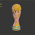 Golden FIFA World Cup Trophy With Classic Design And Green Base