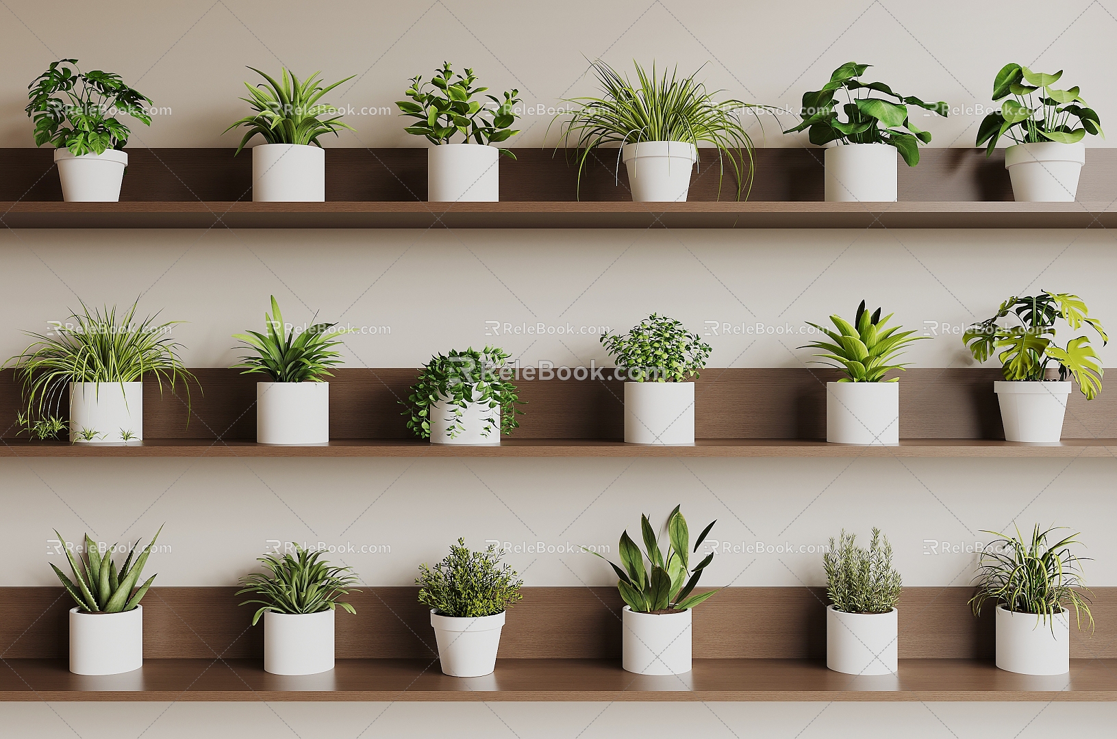 modern potted plant 3d model