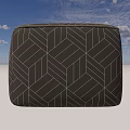Gray Geometric Pattern Fabric Ottoman for Modern Living Room Seating