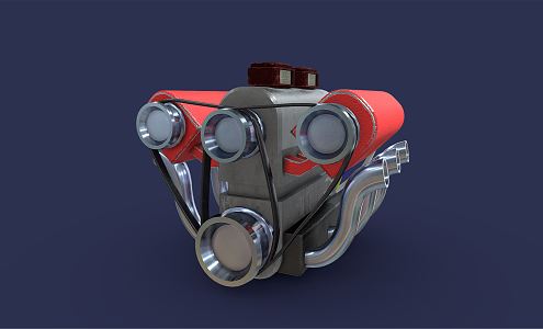 Modern engine car engine 3d model