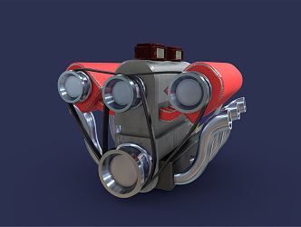 Modern engine car engine 3d model