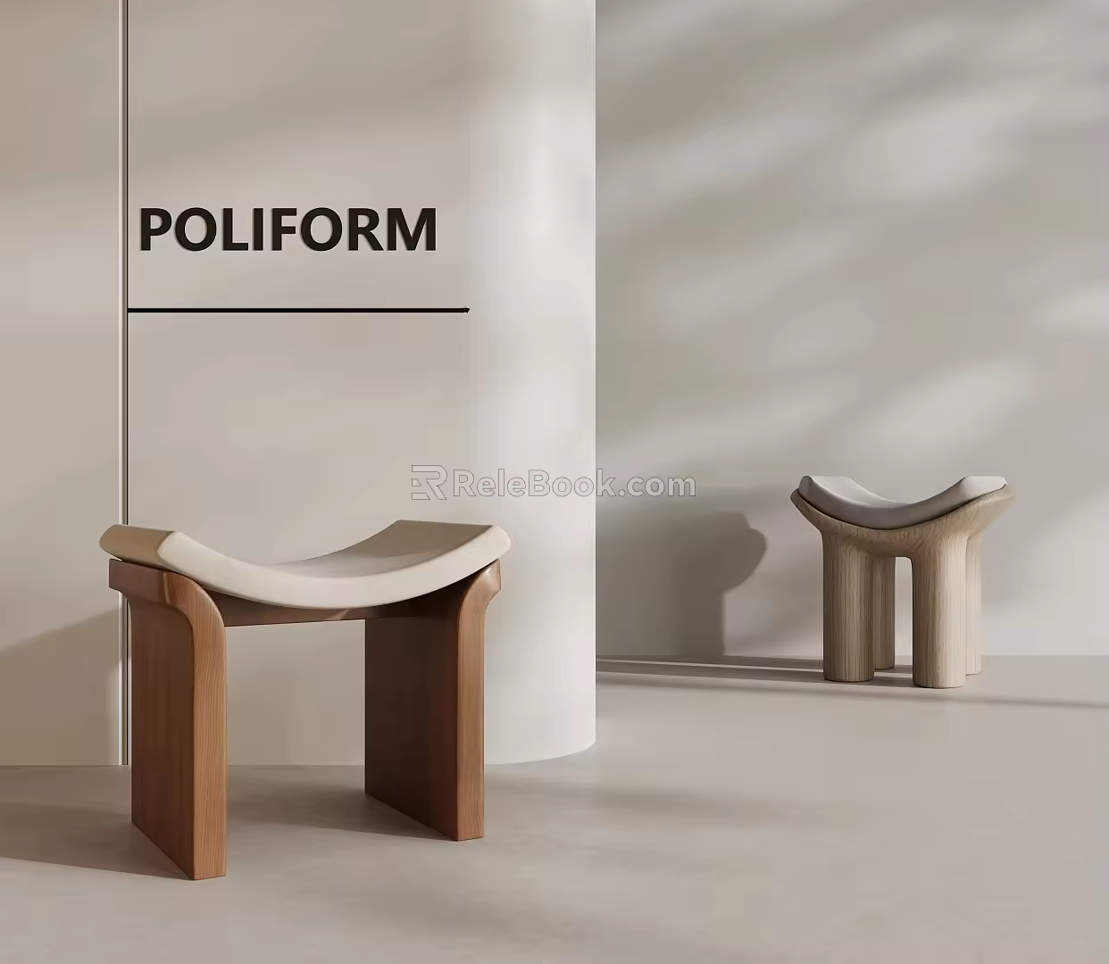 Modern Stool Sofa Stool Low Stool Shoe Changing Stool 3d model