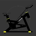 Indoor Stationary Exercise Bike With Digital Display And Stable Black Yellow Frame Design
