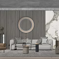 Modern sofa coffee table combination 3d model