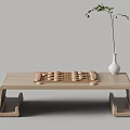 Modern Go Chess Game Table and Chair Combination 3d model