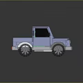 Blue Cartoon Style Pickup Truck With Windows Doors Wheels And Headlights 3d model