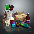 Beverage Bottle Beverage Can Fruit Juice Fruit Beverage Orange Juice Fruit Beverage Food Beverage Realistic 3d model