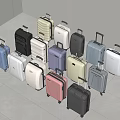 Trolley Case Luggage Case Suitcase Password Box 3d model