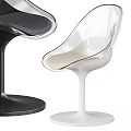 Modern Transparent Acrylic Leisure Chairs With Black White Pedestal Bases And Cushioned Seats