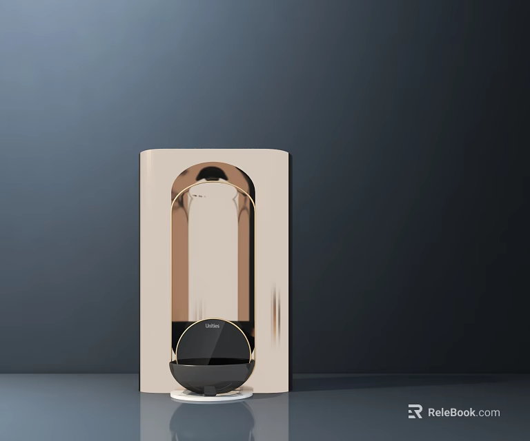 Modern Minimalist Gold and Black Vertical Daily Household Appliance With Circular Display Control Panel 3d model 