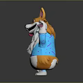 Cute Corgi Game Movie Character Wearing Blue Sweater With Yellow Smiley Pattern Sticking Tongue Out