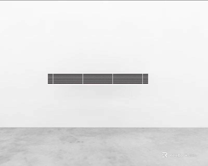 Modern Air Conditioner Vent With Horizontal Slats Mounted On White Wall 3d model