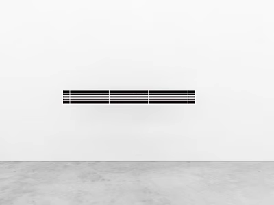 Modern Air Conditioner Vent With Horizontal Slats Mounted On White Wall 3d model