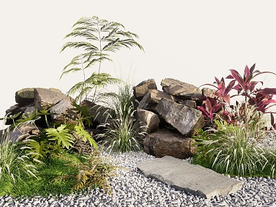 Modern Landscape Stone Pile 3d model