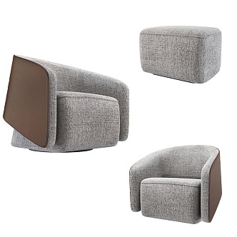 Stool Sofa Single Sofa Seat Casual Sofa Single Chair 3d model