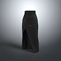 Stylish Black Leather Long Skirt With Side Slit Women Fashion Design
