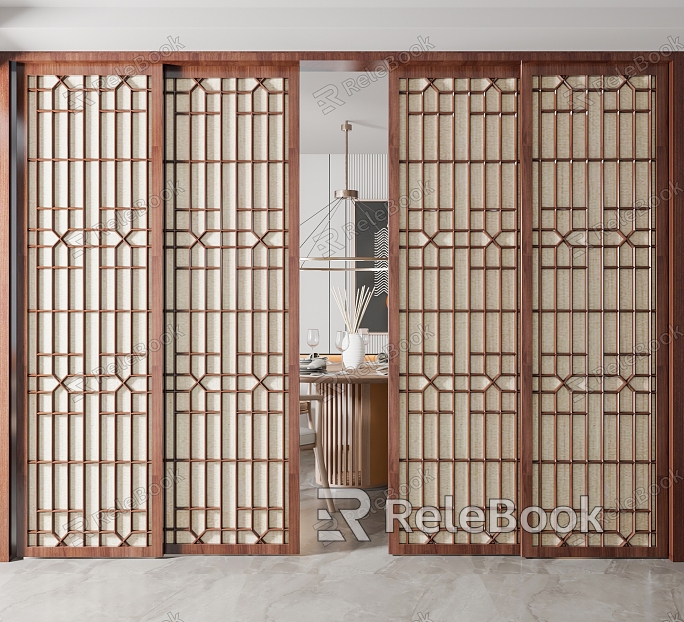 New Chinese-style sliding door model