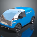 Blue Walmart Delivery Van Showcasing Modern Design Transparent Roof And Sleek Exterior