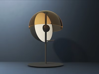 Modern Spherical Table Lamp With Metallic Gold Black Design And Stable Base 3d model